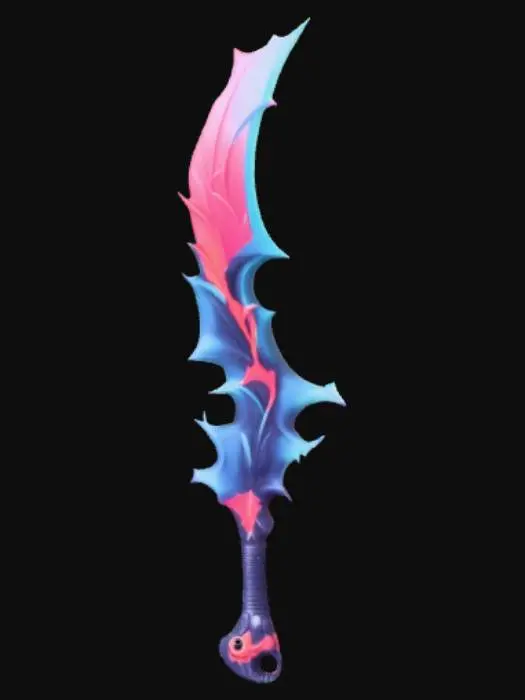 3D model for Anime style, extravagant, weapon, with abstract design
