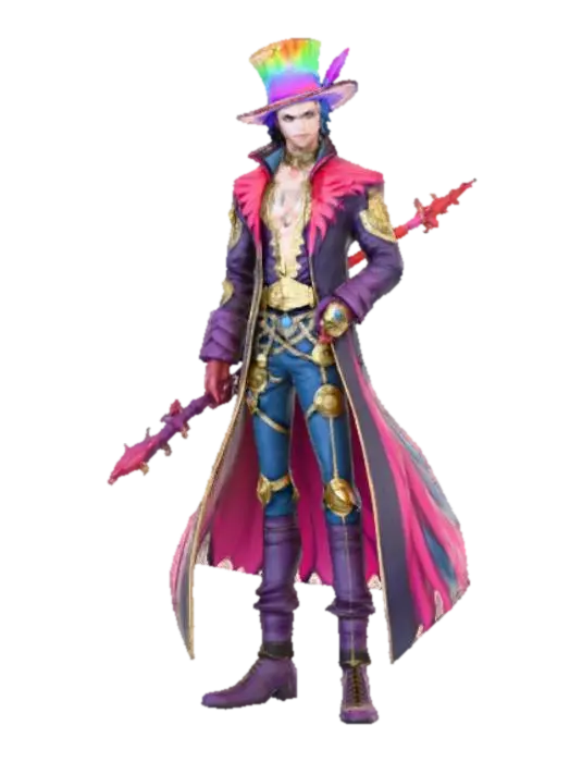 Anime style flamboyant bad guy - Badguy 3D model, vytvořený pomocí AI