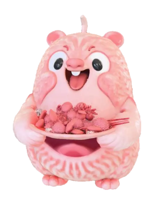 Kawaii, Chopstick the glutten monster - Glutton 3D model, vytvořený pomocí AI