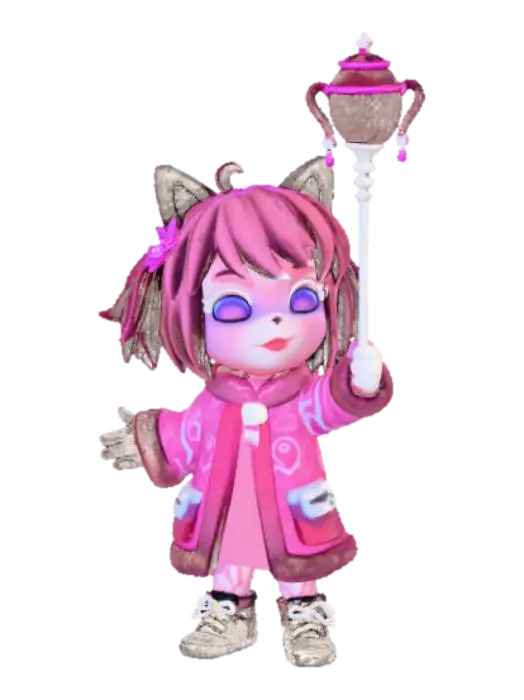 Anime Video Game Level Up Rewards 3D model, vytvořený pomocí AI