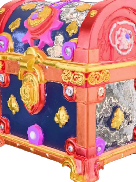 Anime Video Game Level Up Rewards 3D model, vytvořený pomocí AI