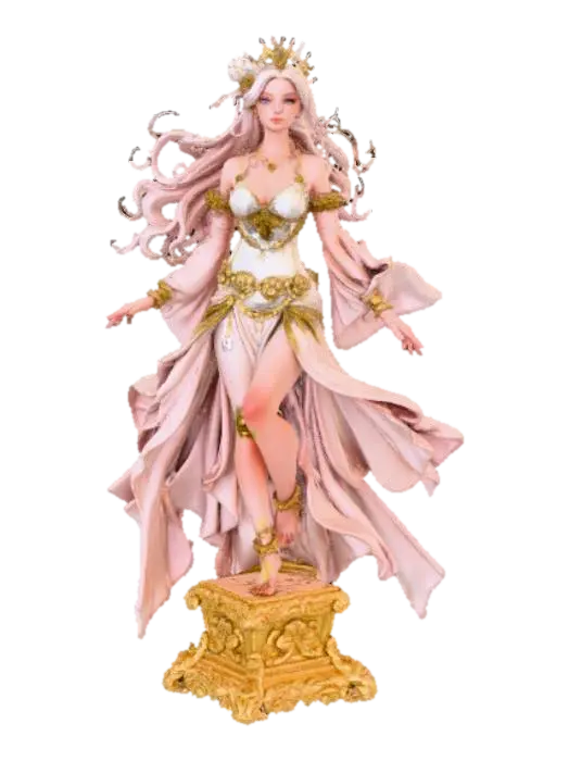 Extravagant Anime Female Bust on extravagant pedestal. 3D model, vytvořený pomocí AI