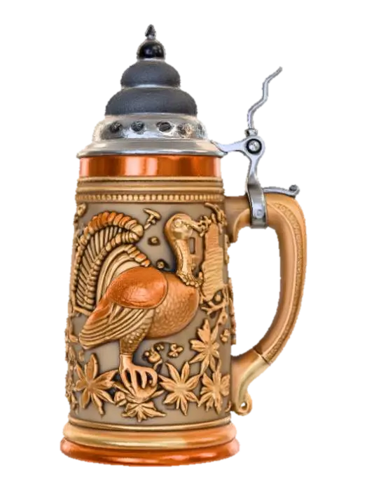 3D model for High detail, Beer Stein, with embossed thanksgiving design, #Thanksgiving#