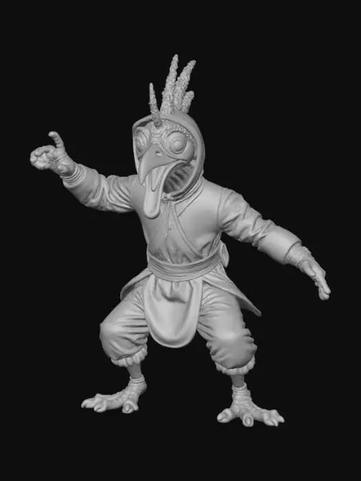 3D model for High detail, turkey ninja, in action pose, #Thanksgiving#