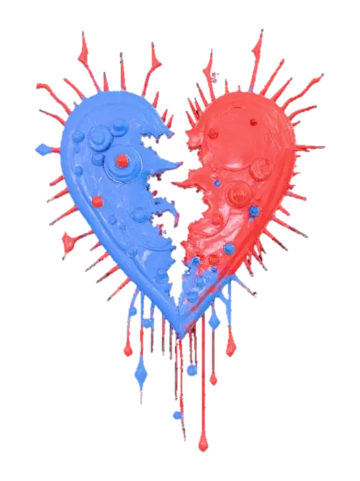 Heart Breaking Confusion, Music Band Logo 3D model, vytvořený pomocí AI