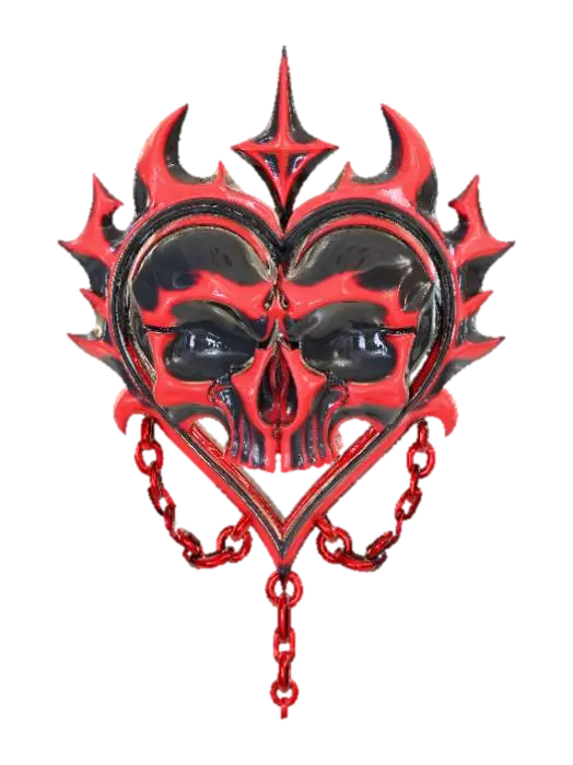 Logo music band with: Heart Breaking Confusion. 3D model, vytvořený pomocí AI