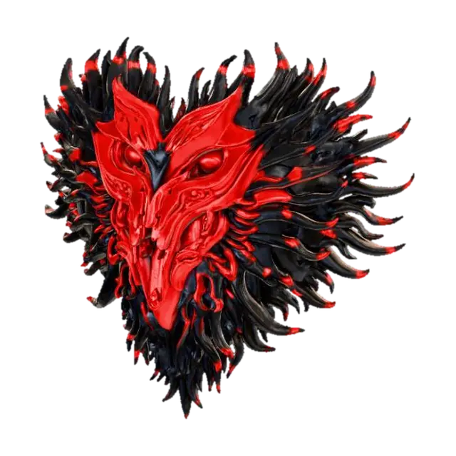 High Detail, Heart Breaking Confusion, Logo 3D model, vytvořený pomocí AI