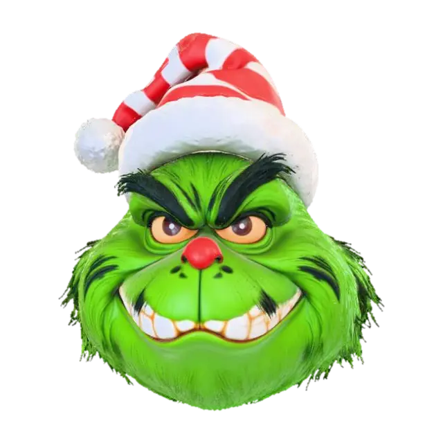 High detail, Christmas Ornament, designed like the grinch. 3D model, vytvořený pomocí AI