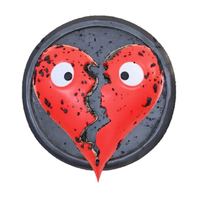 Heart Breaking Confusion, Music Band Logo 3D model, vytvořený pomocí AI