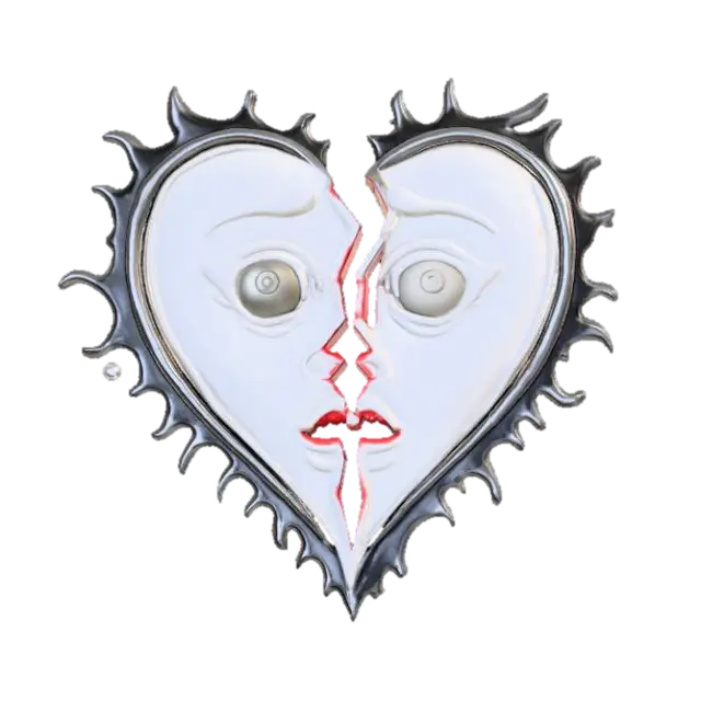 Heart Breaking Confusion, Music Band Logo 3D model, vytvořený pomocí AI