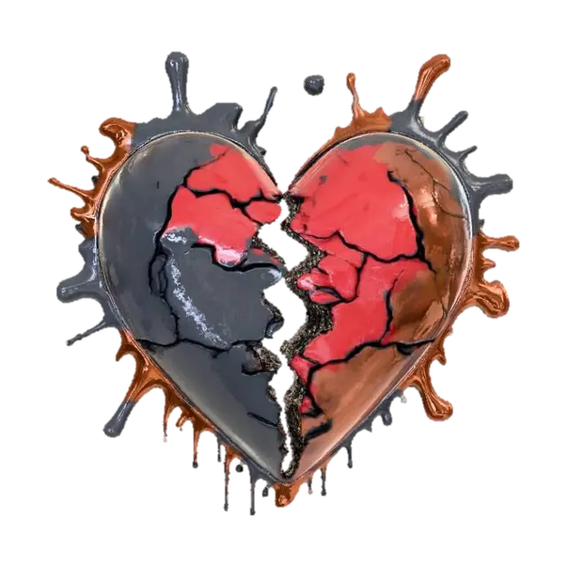 Logo music band with: Heart Breaking Confusion. 3D model, vytvořený pomocí AI