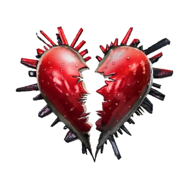 Logo music band with: Heart Breaking Confusion. 3D model, vytvořený pomocí AI
