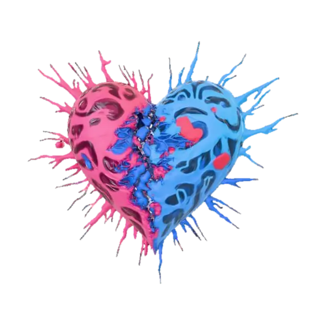Heart Breaking Confusion, Music Band Logo 3D model, vytvořený pomocí AI