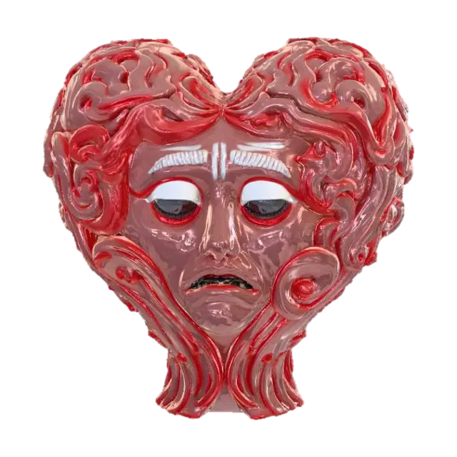 High detail, heart felt, "I'm Sorry" - Message 3D-model, gegenereerd door AI