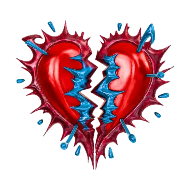 Heart Breaking Confusion, Music Band Logo 3D model, vytvořený pomocí AI