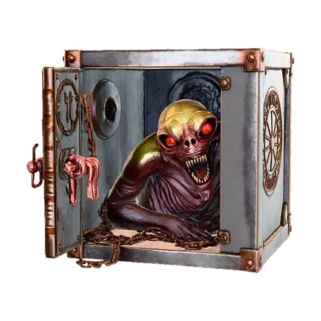 3D-модель High detail, square box with one side open, with a high detail, monster inside, with…, згенерована ШІ