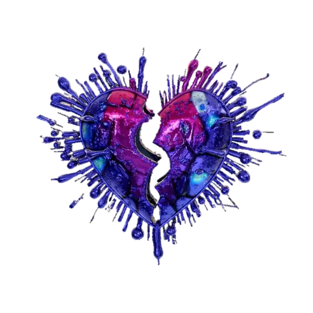 Heart Breaking Confusion, Music Band Logo 3D model, vytvořený pomocí AI