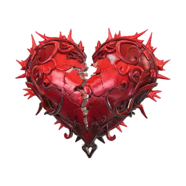 Logo music band with: Heart Breaking Confusion. 3D model, vytvořený pomocí AI