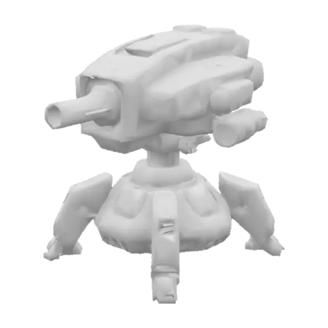 3D model for turret that will shoot railgun bullets against monsters