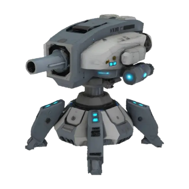 3D model for turret that will shoot railgun bullets against monsters