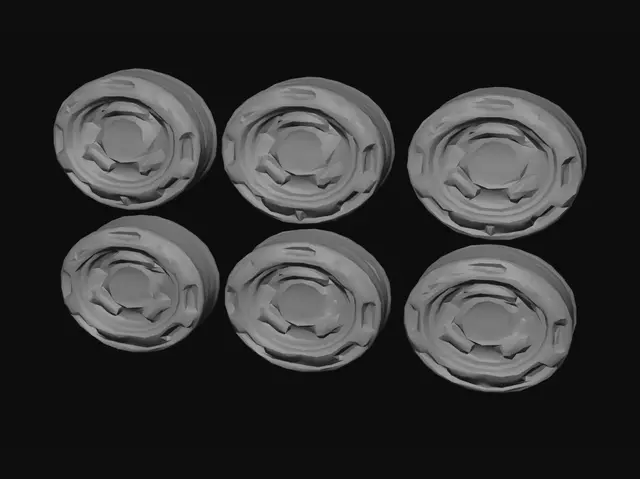 3D model for Six Neon WLB Tokens