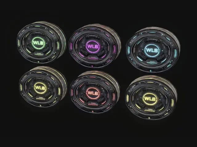 3D model for Six Neon WLB Tokens