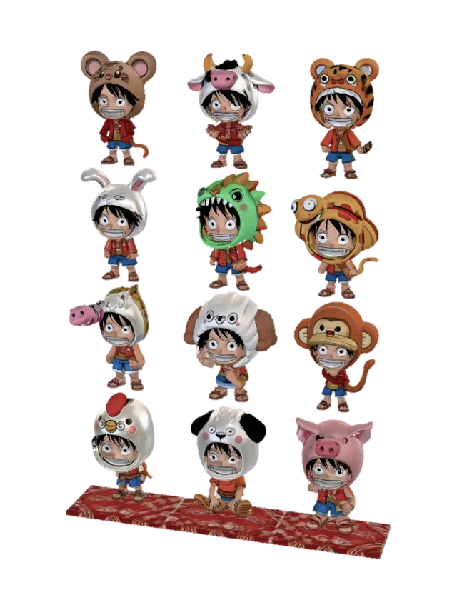 Modello 3D Luffy in Animal Hat Costumes - Sonny, generato dall’IA
