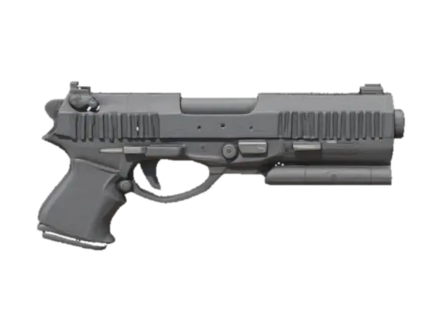 A sleek photorealistic modern compact covert spy weapon in its natural black finish,… 3D model, vytvořený pomocí AI