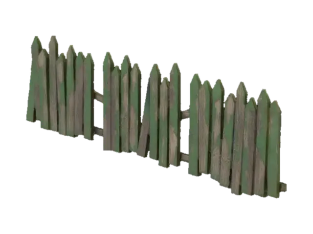 Weathered Fence - Aging 3D model, vytvořený pomocí AI