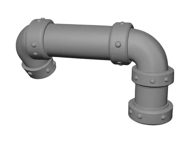 3D model for Azure Arc Pipe with Brass Fittings
