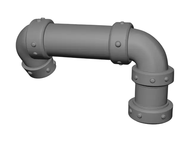 3D model for Azure Arc Pipe with Brass Fittings