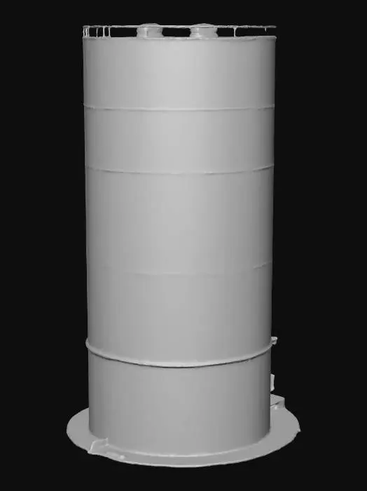 3D model for Giant concrete grain silo tower, rustic rural farm setup, weathered red barn wood, agricultural tools, muddy fields, peaceful but abandoned vibe, realistic game asset, 4k pbr textures