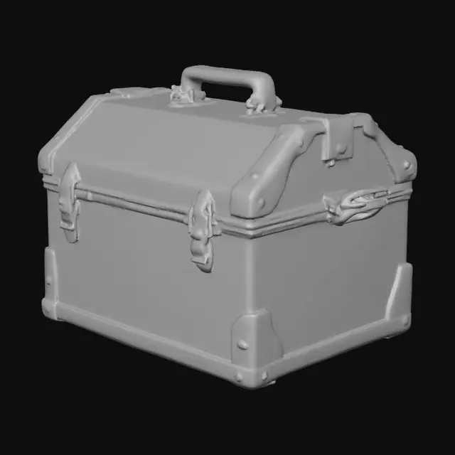 3D model for Abandoned worker's lunchbox and rusted thermos on a beam, derelict industrial style, red brick walls, heavily rusted metal, broken glass, post-apocalyptic vibe, 4k pbr