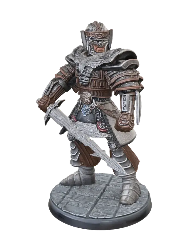 Warrior's Vigilance 3D model, vytvořený pomocí AI