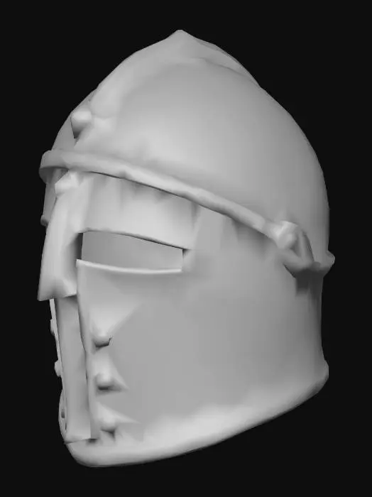 3D model for Closed Face Iron battered Hemlet