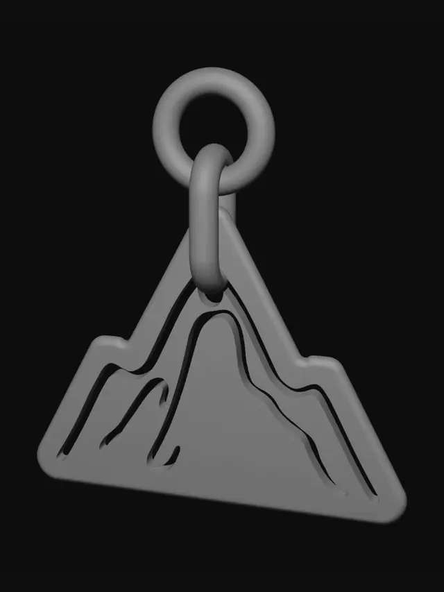 3D model for a  simple mountain charm for a charm bracelet
