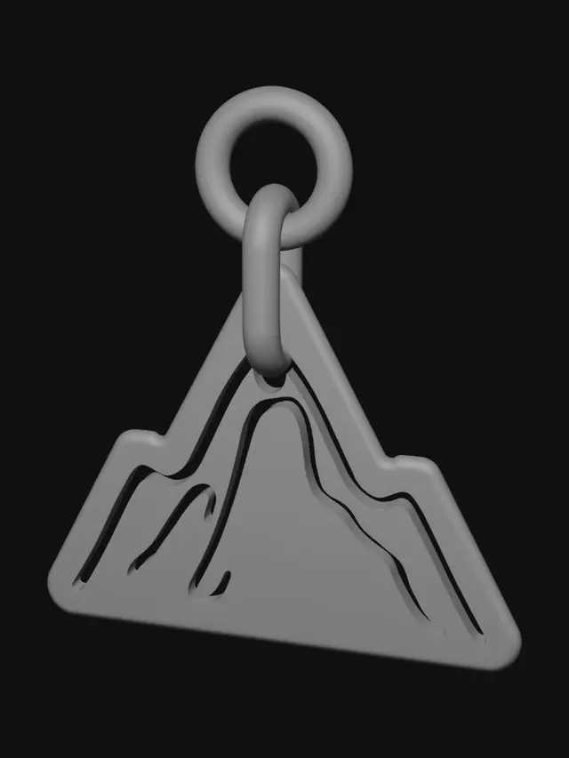 3D model for a  simple mountain charm for a charm bracelet