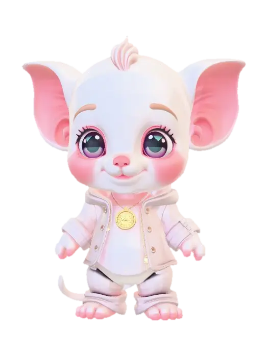 3D model for Blush-Eared Baby Elephant