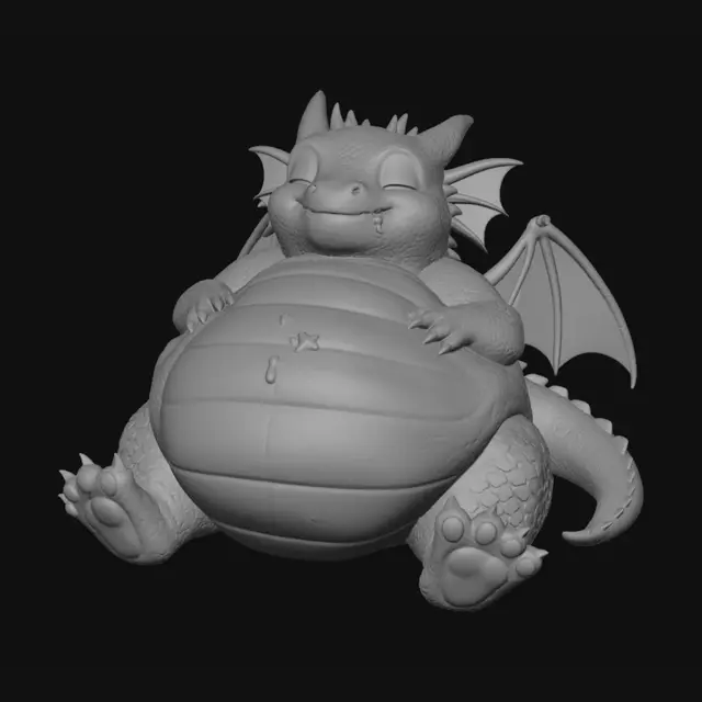 3D model for Contented Ember Dragon