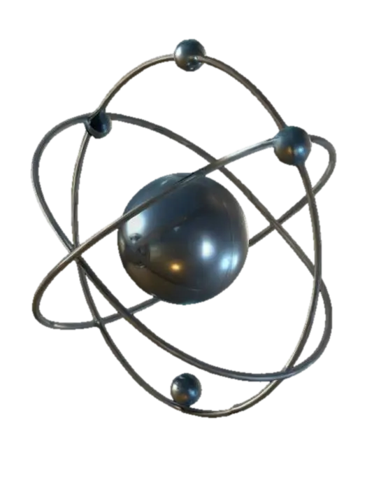 Sujeto: Representación de un átomo estilizado. Estilo: Futurista, altamente detallado.… - Atom 3D model, vytvořený pomocí AI