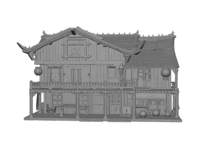 3D model for saloon far west in stile giapponese o cinese