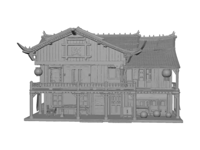 3D model for saloon far west in stile giapponese o cinese