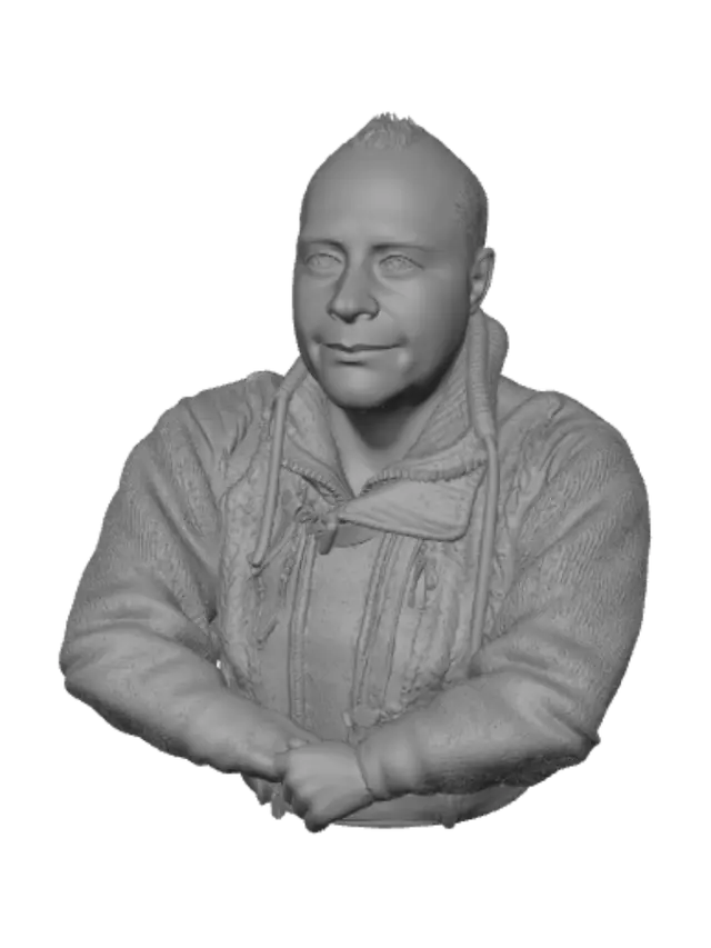 3D model for Smiling Man in a Gray Knit Sweater
