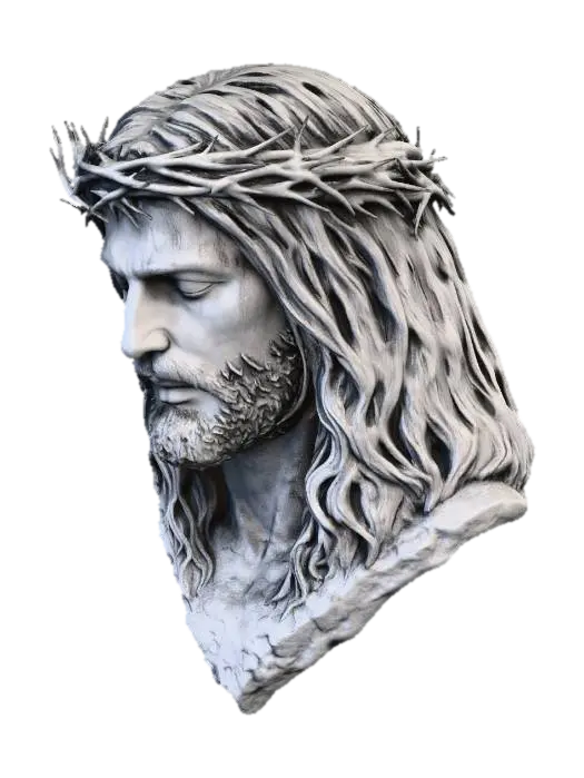 Jesus with Crown of Thorns - Christ 3D model, vytvořený pomocí AI