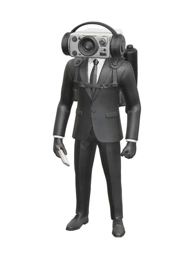 Weathered Cameraman Skibidi 3D model, vytvořený pomocí AI