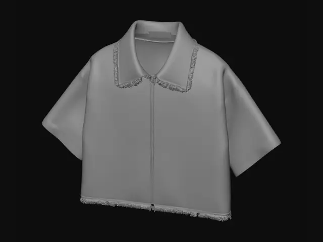 3D model for Star Lip Print Cropped Jacket