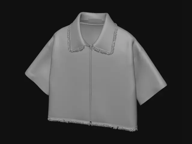 3D model for Star Lip Print Cropped Jacket