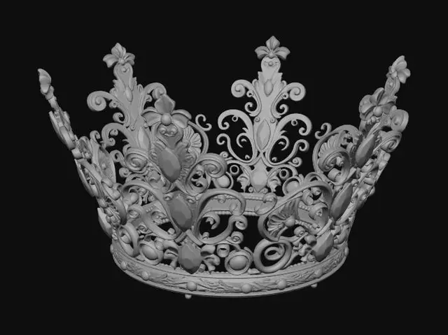 3D model for baroque crown gold