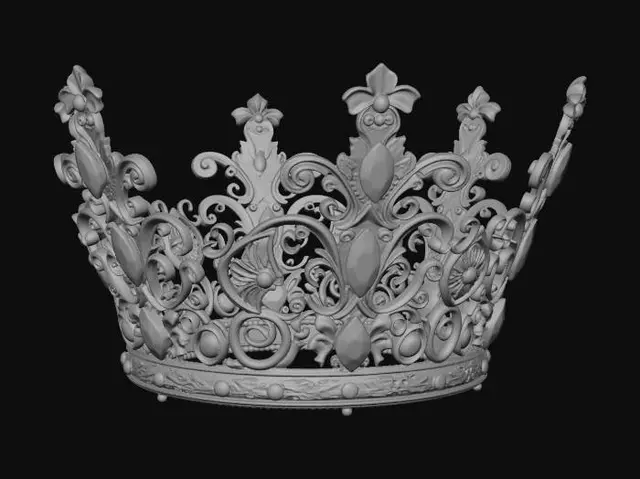 3D model for baroque crown gold