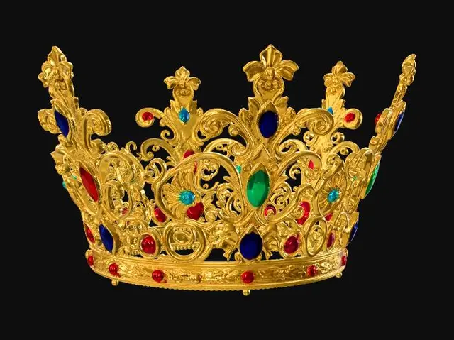 3D model for baroque crown gold